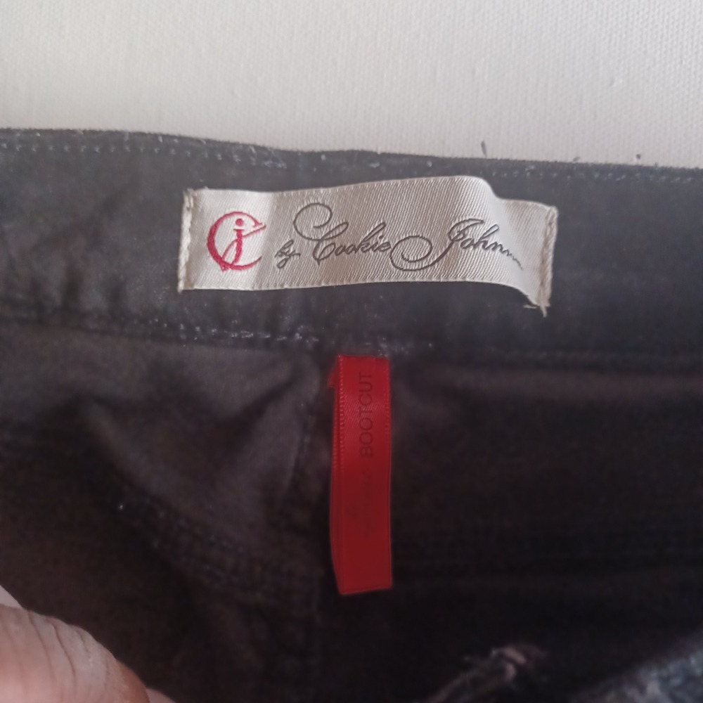 CJ by Cookie Johnson Womens Black Velvet Bootcut Pants Size 24 Stretch Cotton - Picture 3 of 8